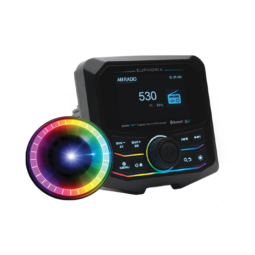 Euphoria EMR-7BT : Full Color LCD Digital Marine Receiver / 5 Volts / Bluetooth