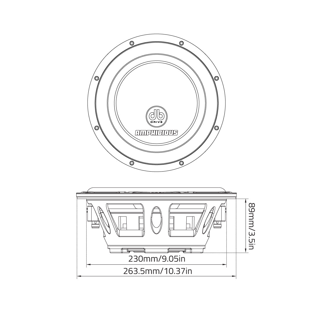 DB Drive APW10D4 : 10" Shallow Mount Marine Subwoofer