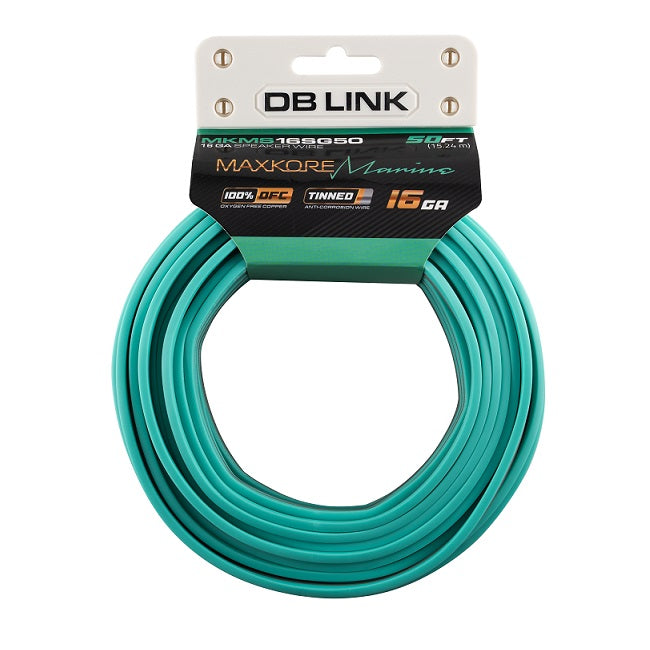 DB Link MKMS16SG50 : 50' 16 Ga Maxkore Marine Sea Green/Gray, 100% OFC, TINNED Anti-Corrosive Wire