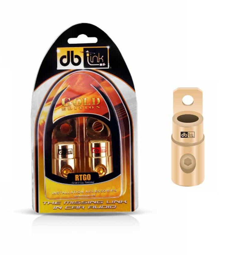DB Link RTG0 : 0 GA. Gold Ring Terminal With Clear Plastic Housing