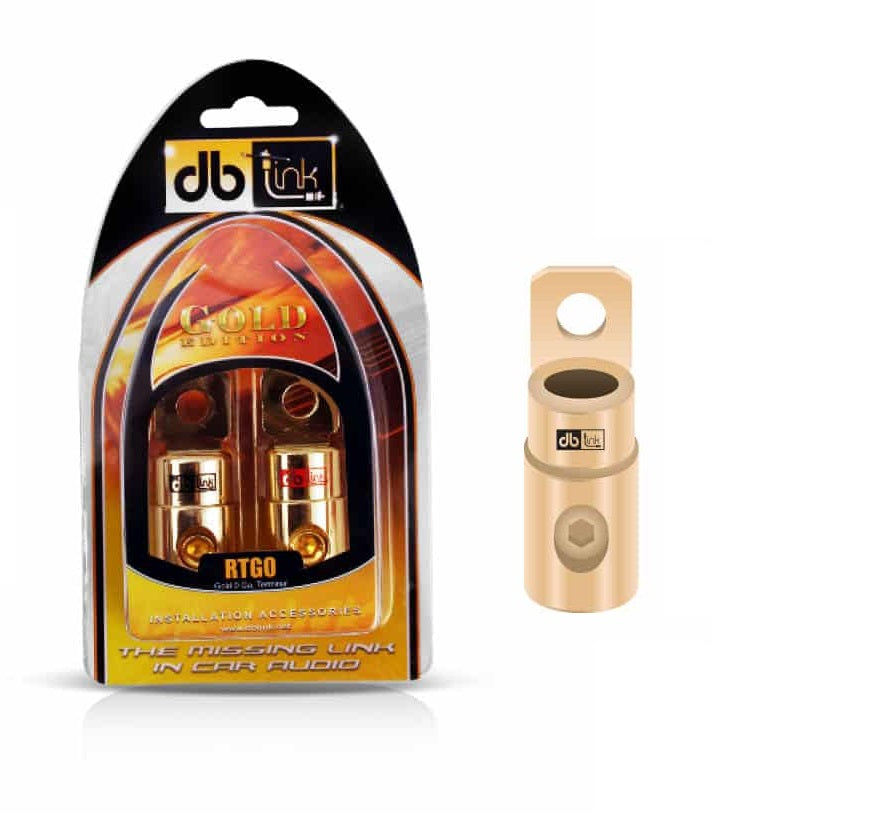 DB Link RTG4 : 4 GA. Gold Ring Terminal W/Clear Plastic Housing