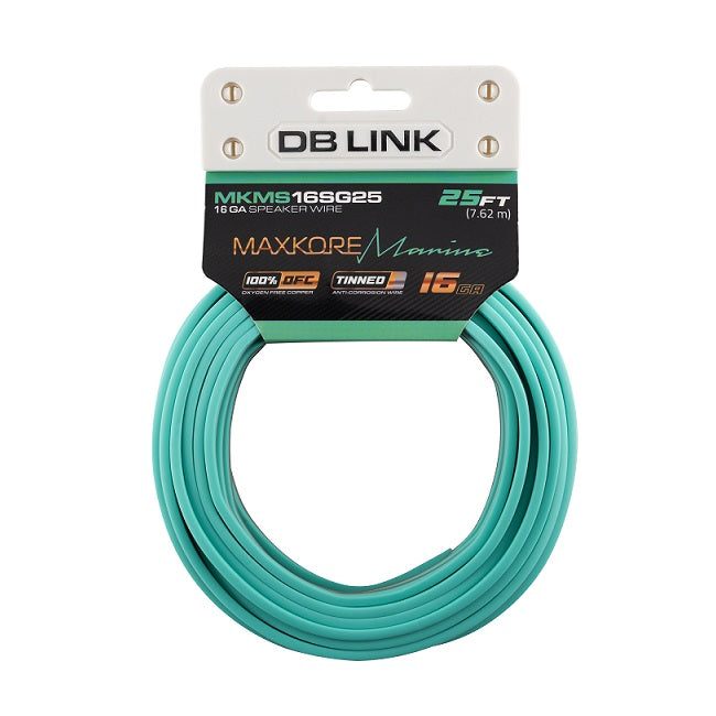 DB Link MKMS16SG25 : 25' 16 Ga Maxkore Marine Sea Green/Gray, 100% OFC, TINNED Anti-Corrosive Wire