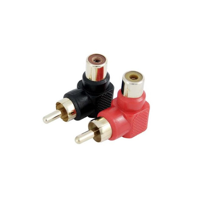 DB Link LC101 : Right Rca Angle Adaptor. (2 Pcs/Card) Gold/ Plastic