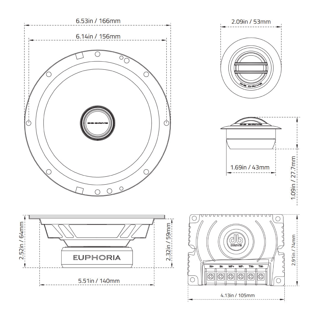 Euphoria ES5 6C : 6.5" Component Loudspeaker