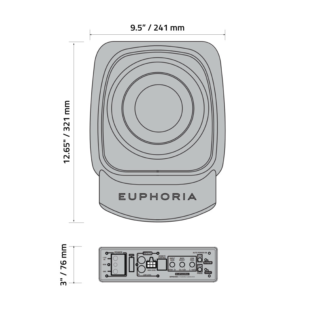 Euphoria EPSW8 : 8" Underseat Active Subwoofer