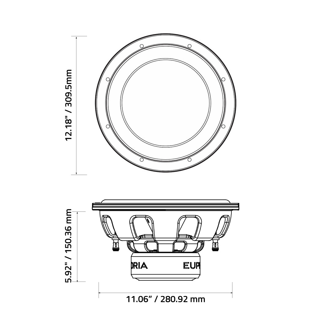 Euphoria EW7 12D2 : 12" Dual 2-Ohm Subwoofer