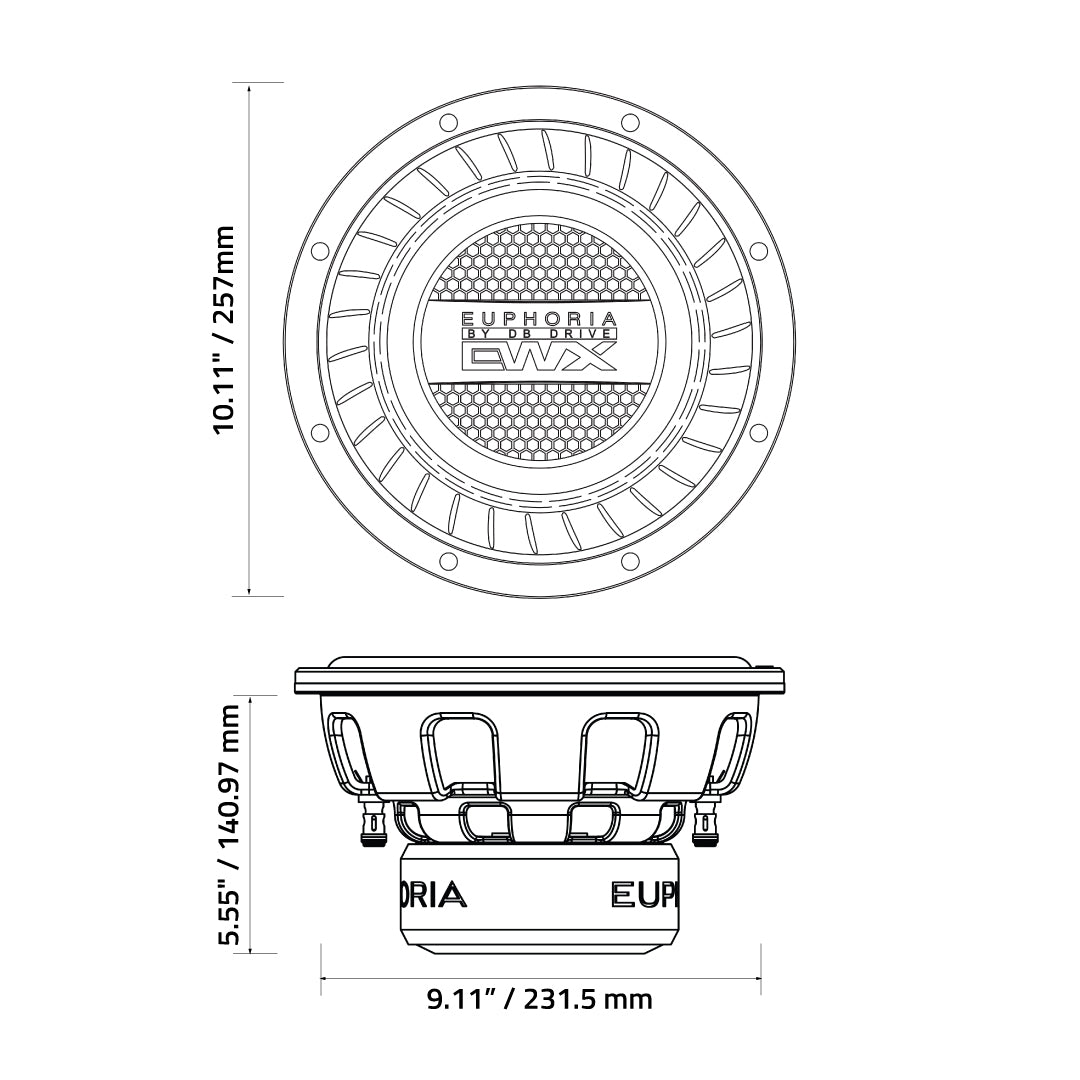Euphoria EWXPW10D4 : 10" Dual 4-Ohm Subwoofer