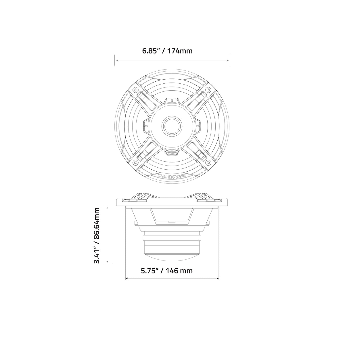 Xpert EX6NCD : 6.5 in. 2-Way NEO Loudspeaker W/ Back Mounted Compression Driver