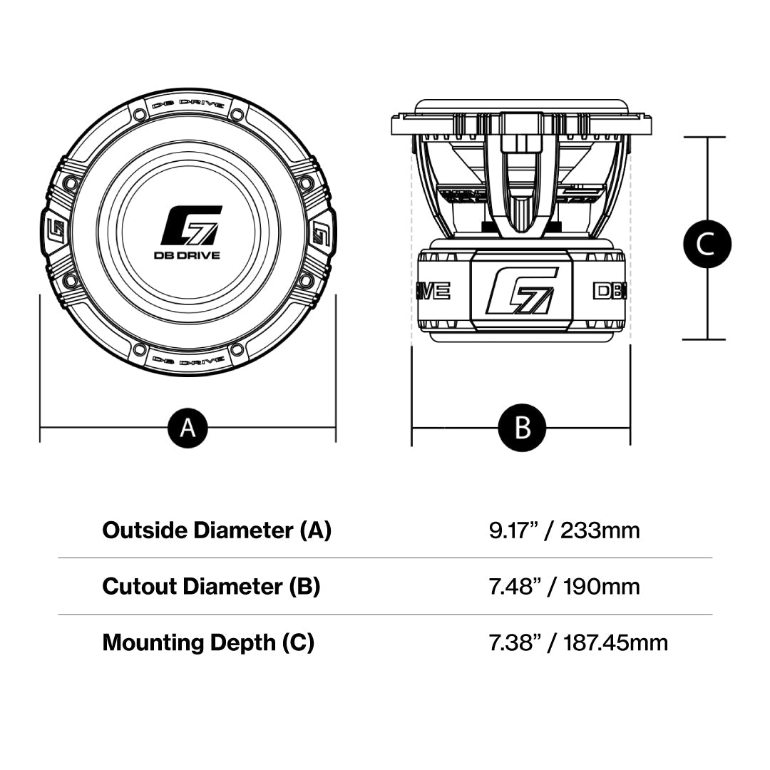 DB Drive G7 8.2 : 8" Dual 2-Ohm Subwoofer