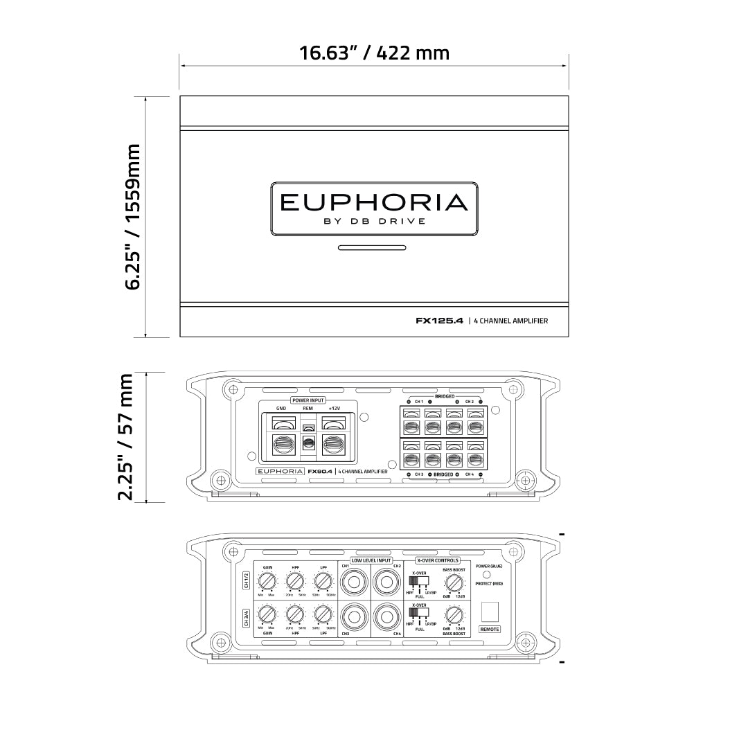 Euphoria FX125.4 : Class A/B 4 Ch Amplifier