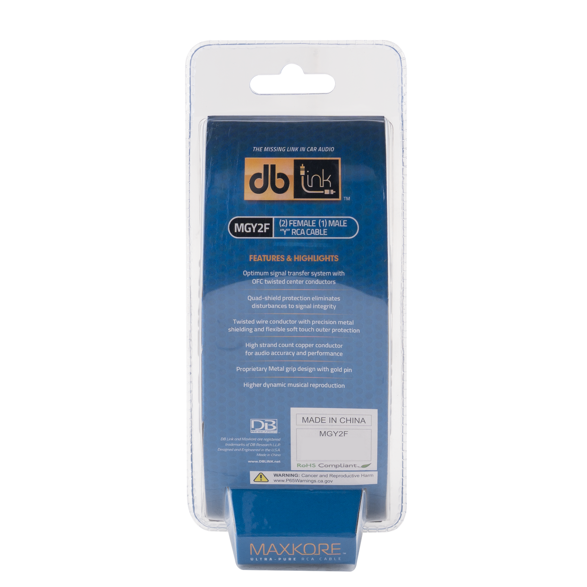 DB Link MGY2F : Maxkore G Series 1 Male To 2 Female RCA Cable