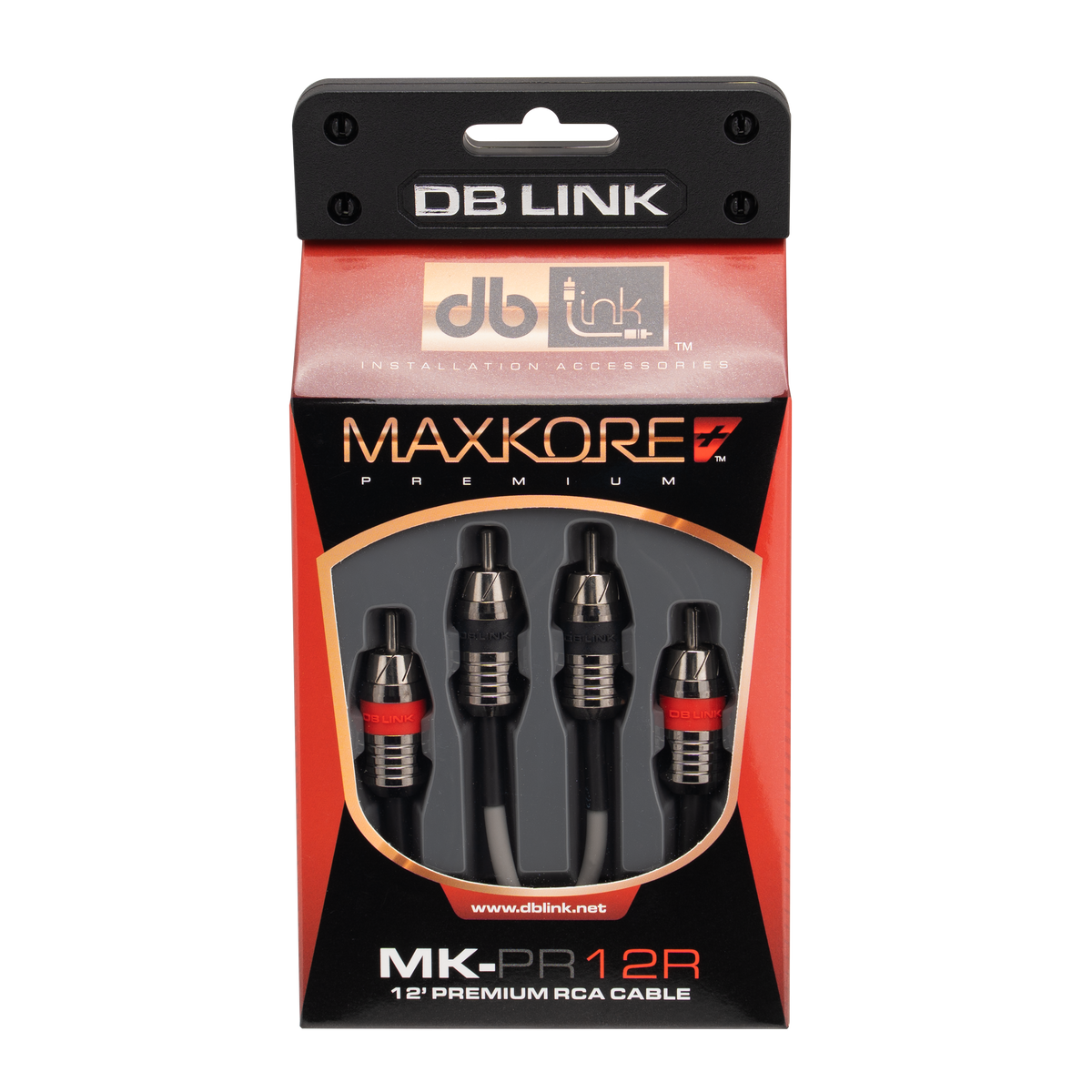 DB Link MK-PR12R : 12' Maxkore+ Premium Quad Shield, 100% OFC, TINNED Anti-Corrosive RCA