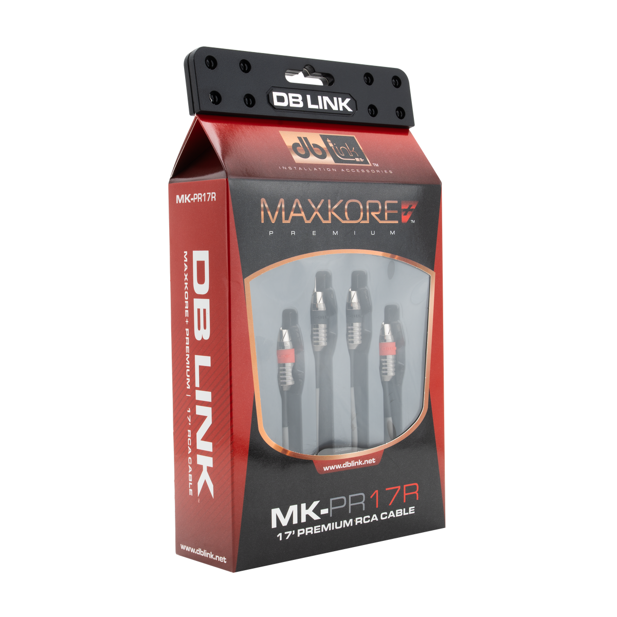 DB Link MK-PR17R : 17' Maxkore+ Premium Quad Shield, 100% OFC, TINNED Anti-Corrosive RCA