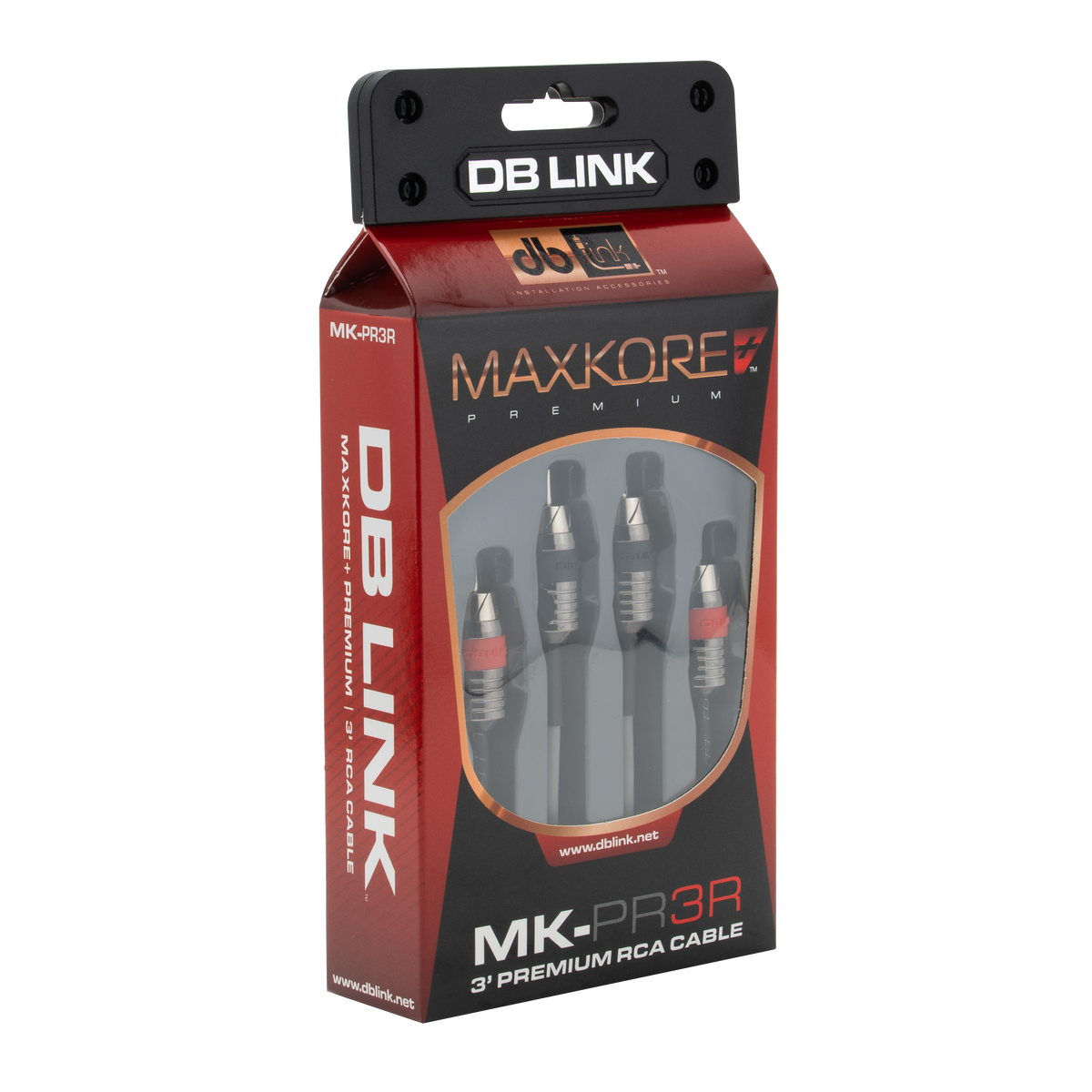 DB Link MK-PR3R : 3' Maxkore+ Premium Quad Shield, 100% OFC, TINNED Anti-Corrosive RCA
