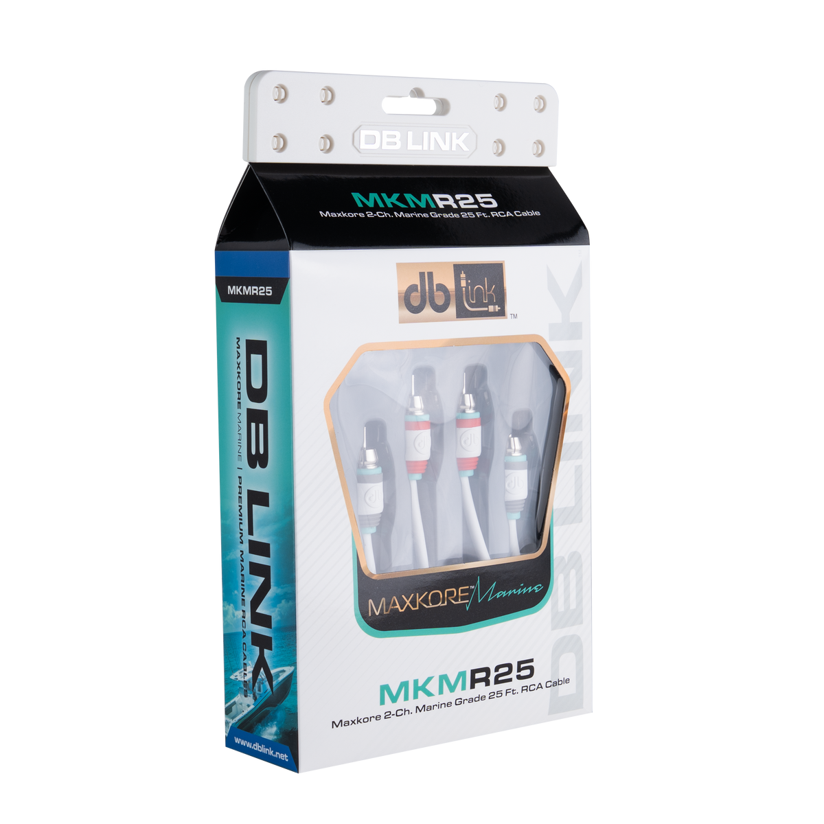DB Link MKMR25 : 25' Maxkore Marine 100% OFC, Tinned Anti-Corrosive RCAs