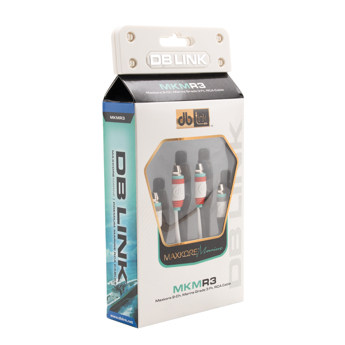 DB Link MKMR3 : 3' Maxkore Marine 100% OFC, Tinned Anti-Corrosive RCAs