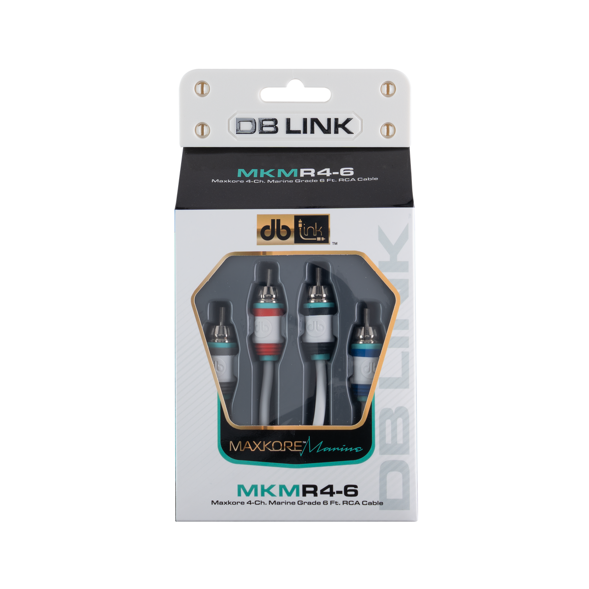 DB Link MKMR4-6 : 6' 4 Channel Maxkore Marine 100% OFC, Tinned Anti-Corrosive RCA