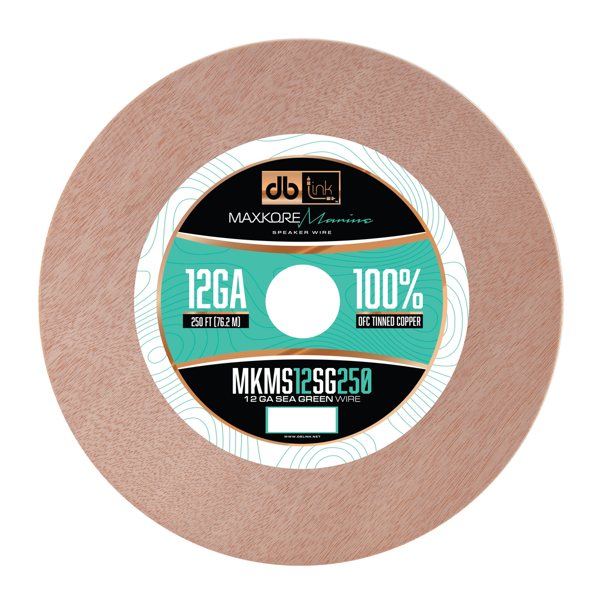 DB Link MKMS12SG250 : 250' 12 Ga Maxkore Marine Sea Green/Gray, 100% OFC, TINNED Anti-Corrosive Wire Roll