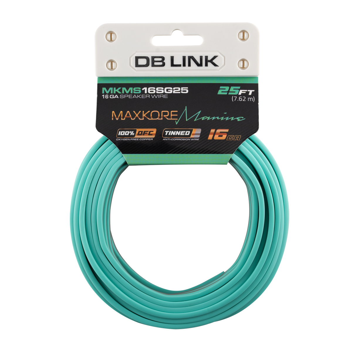 DB Link MKMS16SG25 : 25' 16 Ga Maxkore Marine Sea Green/Gray, 100% OFC, TINNED Anti-Corrosive Wire