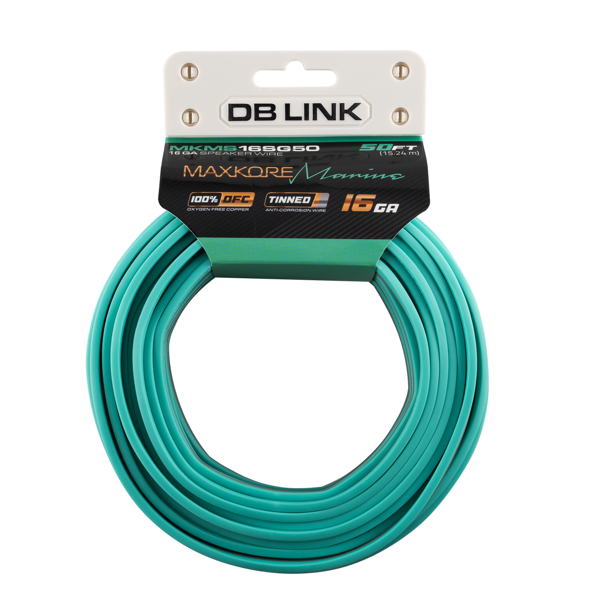 DB Link MKMS16SG50 : 50' 16 Ga Maxkore Marine Sea Green/Gray, 100% OFC, TINNED Anti-Corrosive Wire