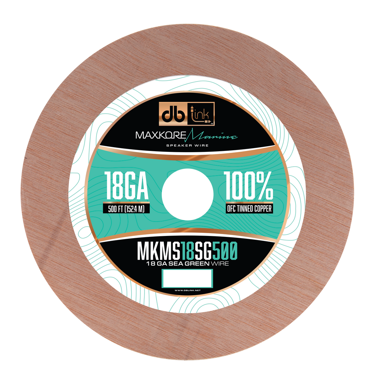 DB Link MKMS18SG500 : 500' 18Ga Maxkore Marine Sea Green/Gray, 100% OFC, TINNED Anti-Corrosive Wire Roll