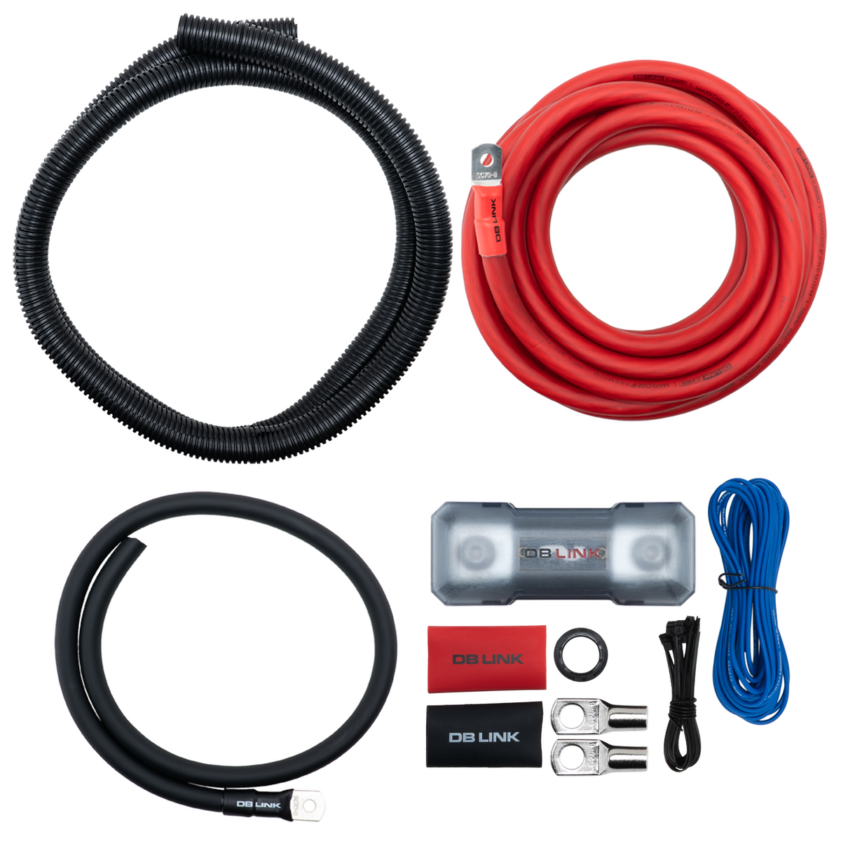 DB Link MK-PRK0 : 0 AWG Maxkore+ Premium, 100% OFC, TINNED Anti-Corrosive Amplifier Installation Kit