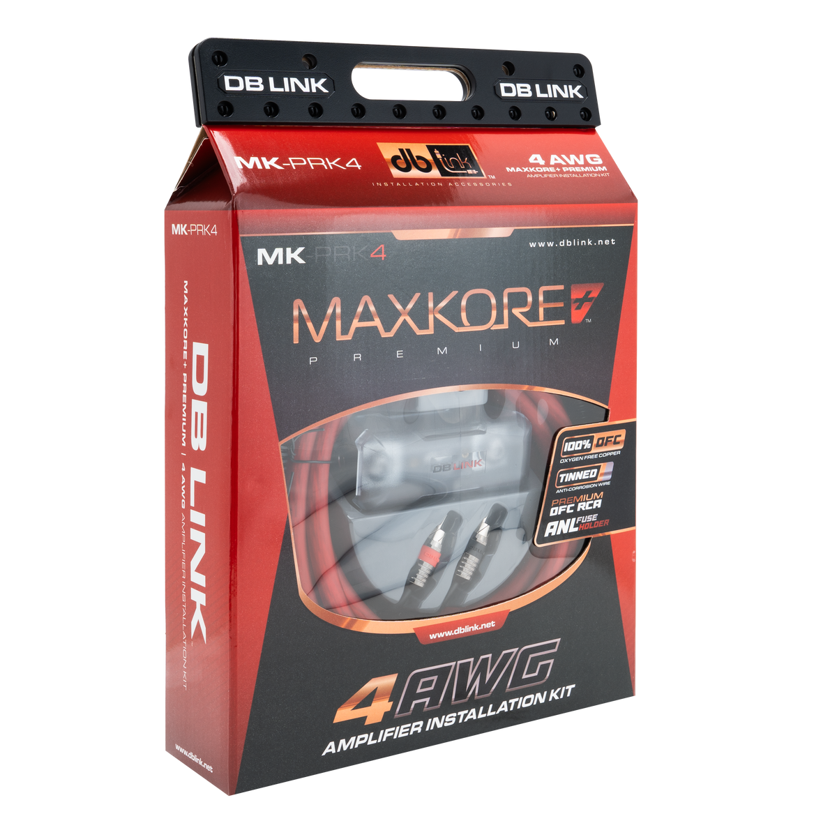 DB Link MK-PRK4 : 4 AWG Maxkore+ Premium, 100% OFC, TINNED Anti-Corrosive Amplifier Installation Kit