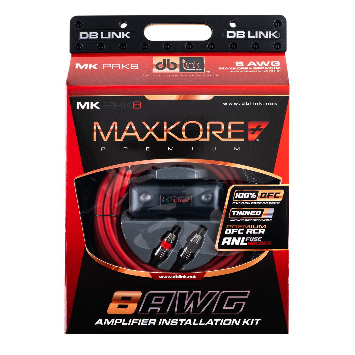 DB Link MK-PRK8: 8 AWG Maxkore+ Premium, 100% OFC, TINNED Anti-Corrosive Amplifier Installation Kit