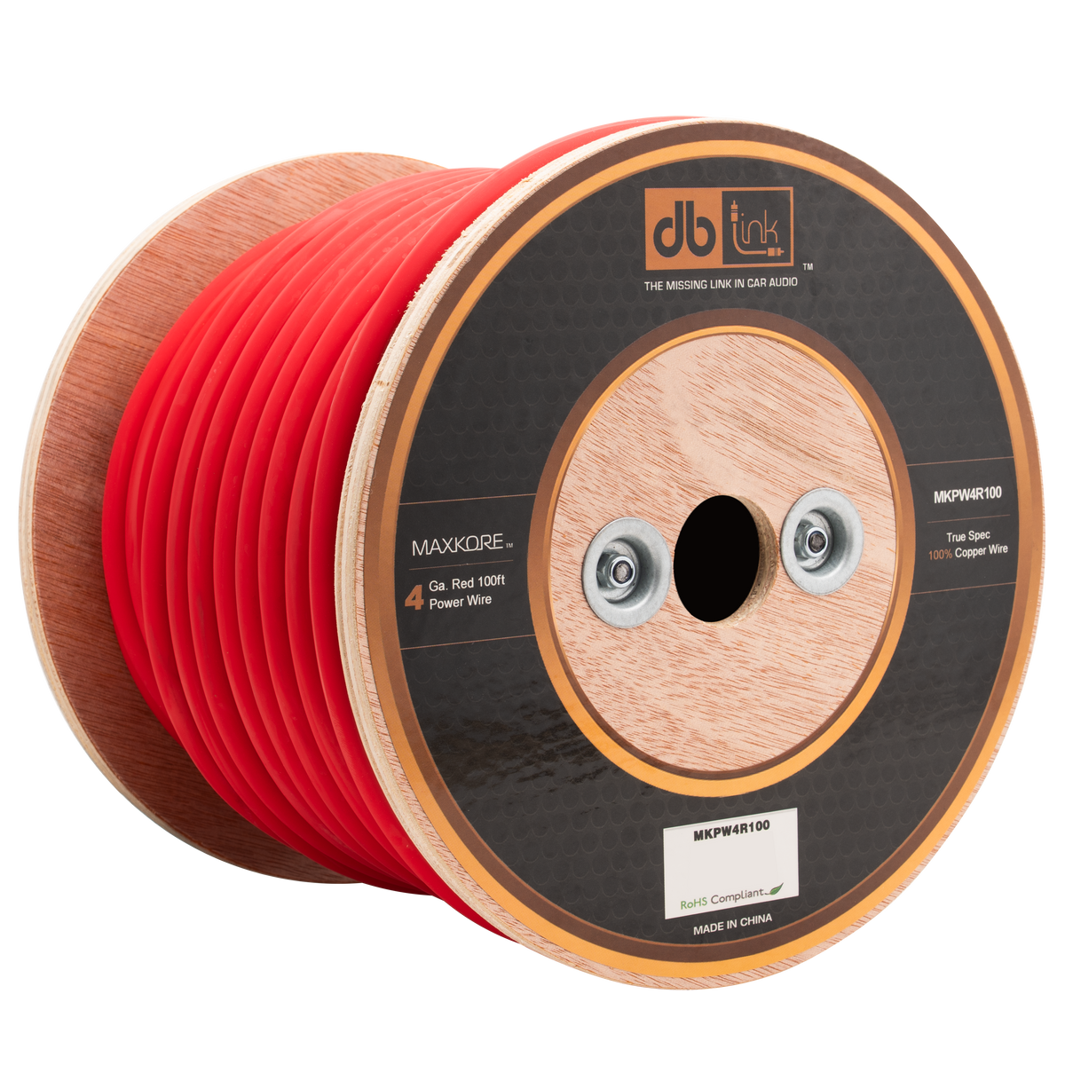 DB Link MKPW4R100 : 4 Gauge Red 100 ft. Maxkore Soft Touch Power Wire Roll