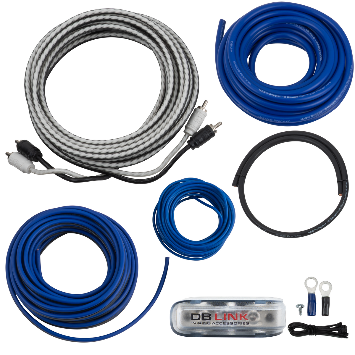 DB Link MX8MANL : 8 Gauge Maxkore 100% Copper Mini ANL Amplifier Wiring Kit
