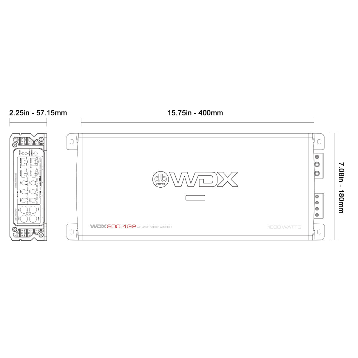 DB Drive WDX800.4G2 : Class A/B WDX 4 Channel Amplifier