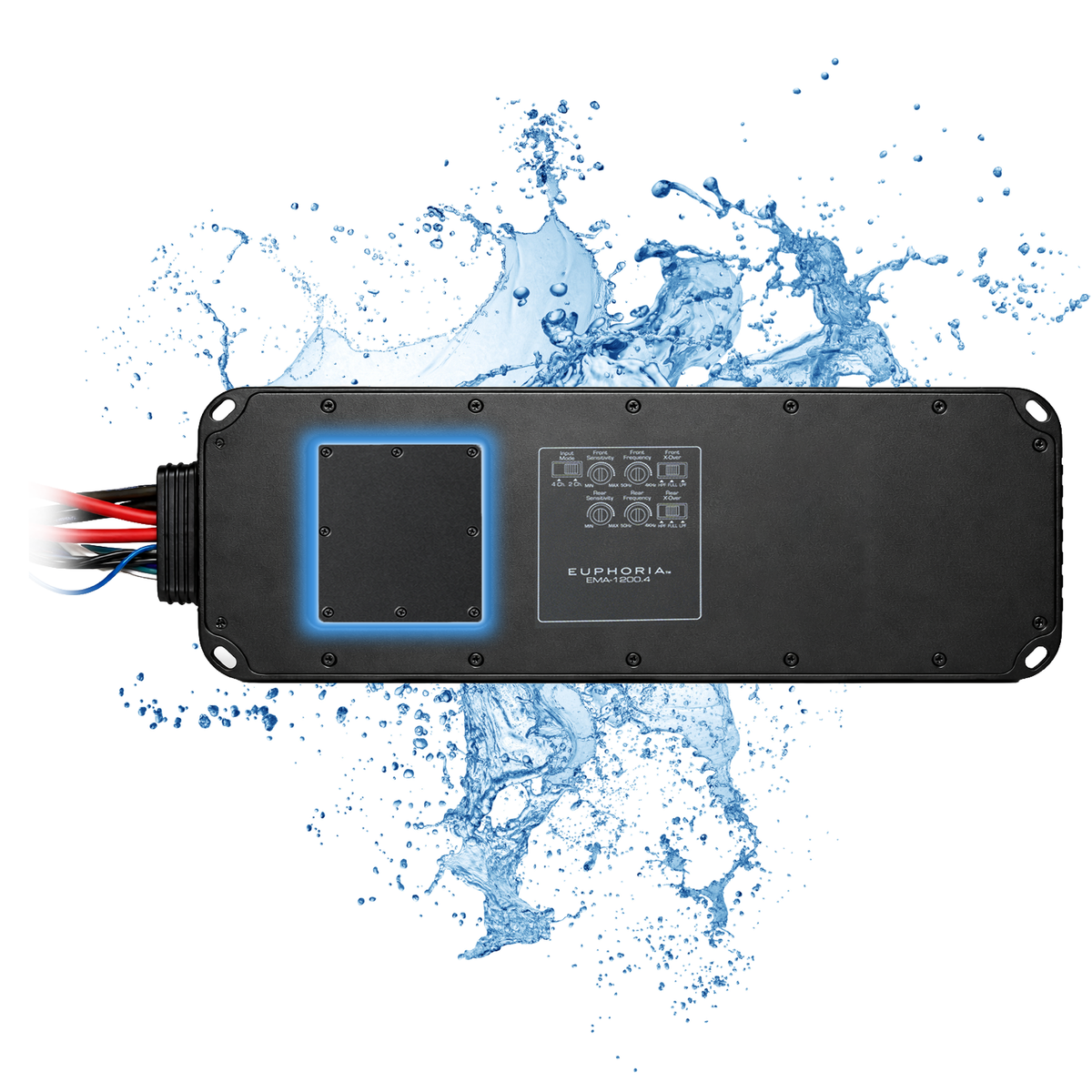 Euphoria EMA-1550.5 : Marine 5-channel Class D amplifier includes matched wire harness & remote set