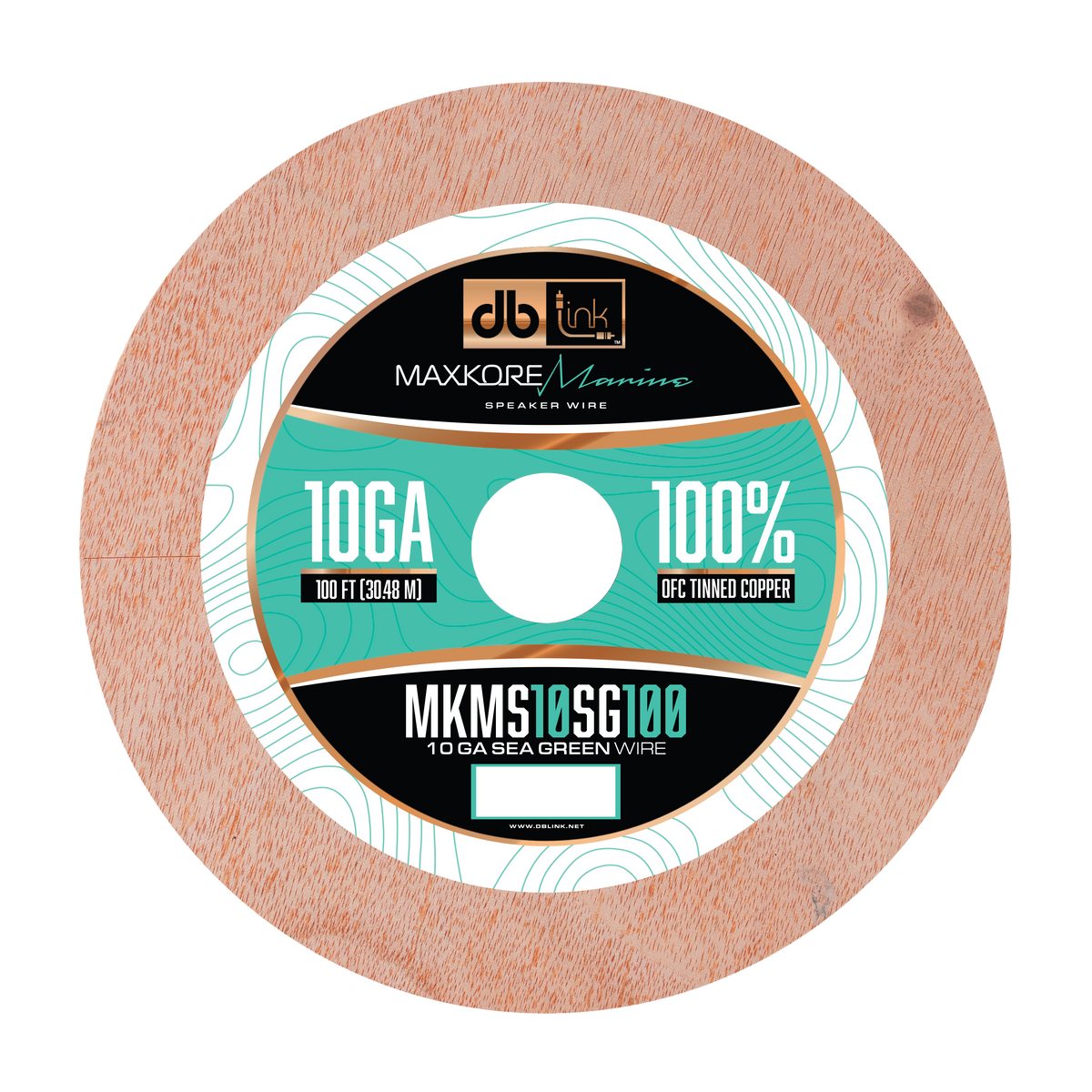 DB Link MKMS10SG100 : 100' 10Ga Maxkore Marine Sea Green/Gray, 100% OFC, TINNED Anti-Corrosive Wire Roll