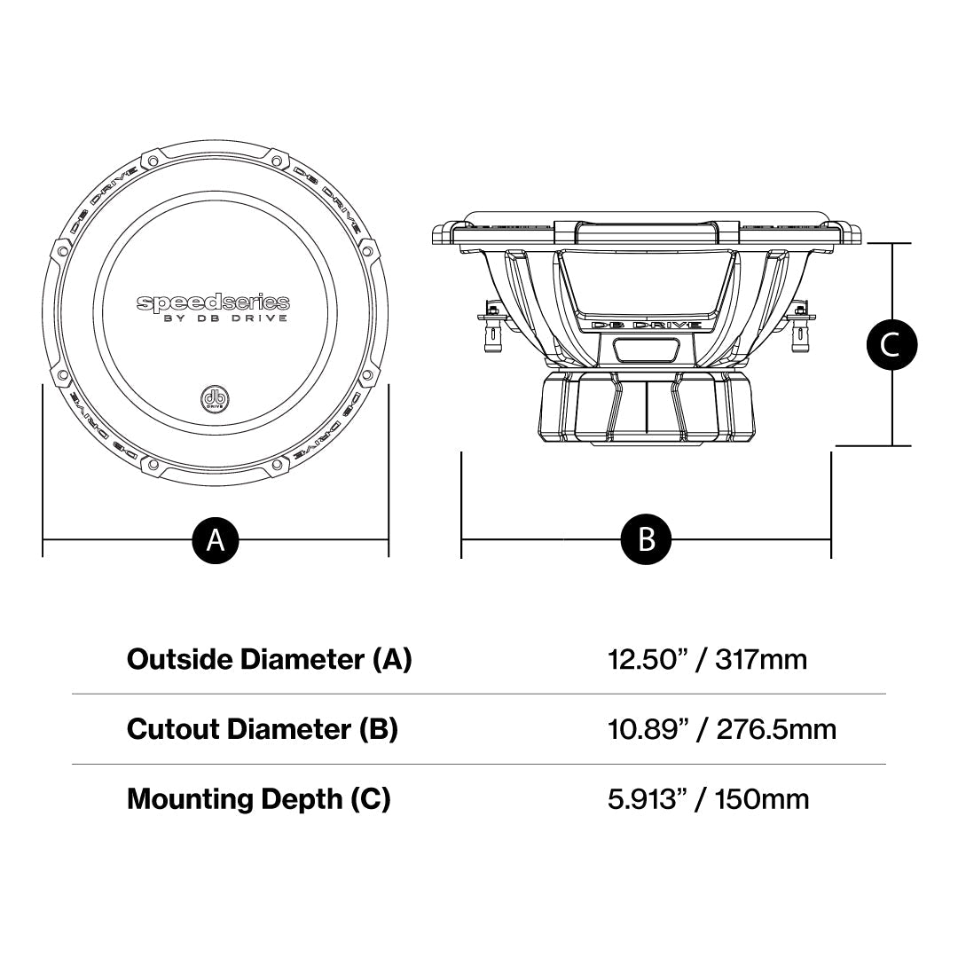 DB Drive SPW12D4 : 12" Woofer 4 Ohm DVC