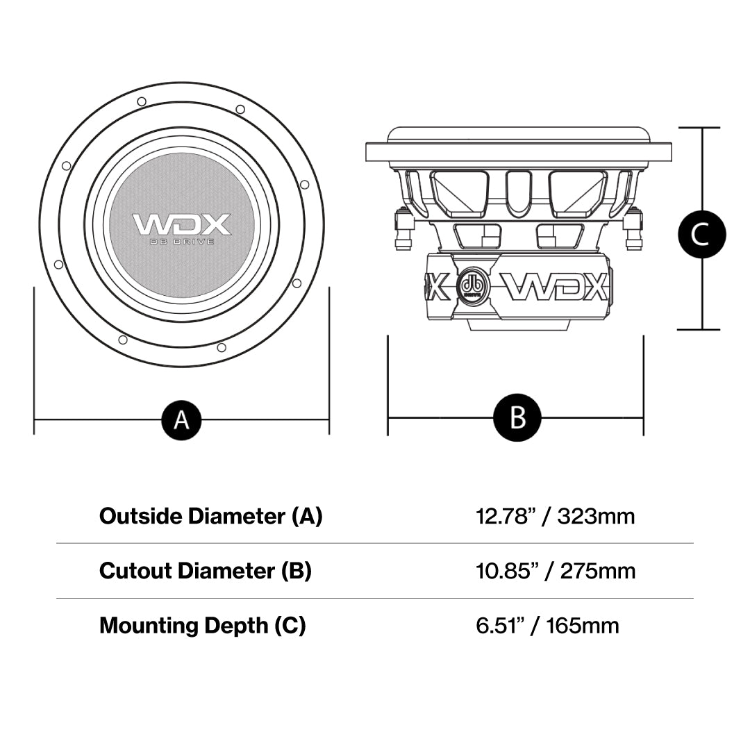 DB Drive WDX12G0.4 : 12" Dual 4-Ohm Subwoofer