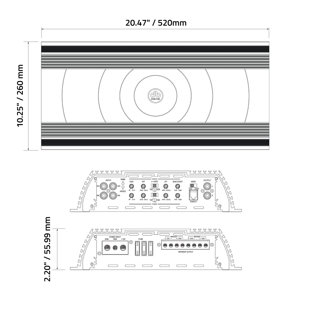 DB Drive A7PRO 4K.4 : Class D 4 Channel Amplifier