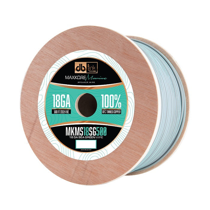 DB Link MKMS18SG500 : 500' 18Ga Maxkore Marine Sea Green/Gray, 100% OFC, TINNED Anti-Corrosive Wire Roll