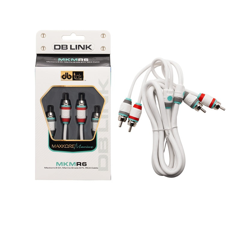 DB Link MKMR6 : 6' Maxkore Marine 100% OFC, Tinned Anti-Corrosive RCAs