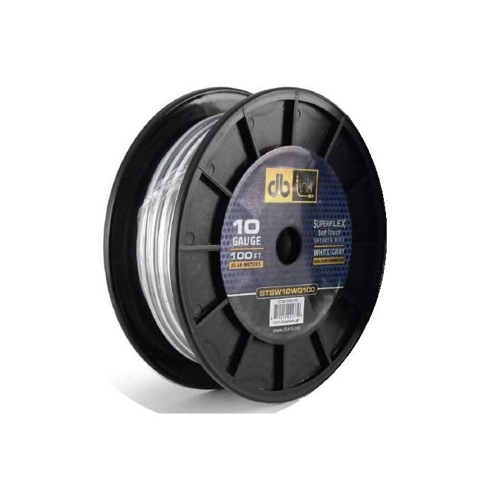 DB Link STSW10WG100 : 10 GA. White/Gray Speaker Wire 100ft Roll