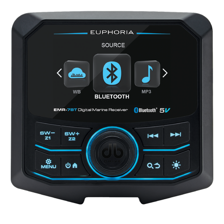 Euphoria EMR-7BT : Full Color LCD Digital Marine Receiver / 5 Volts / Bluetooth