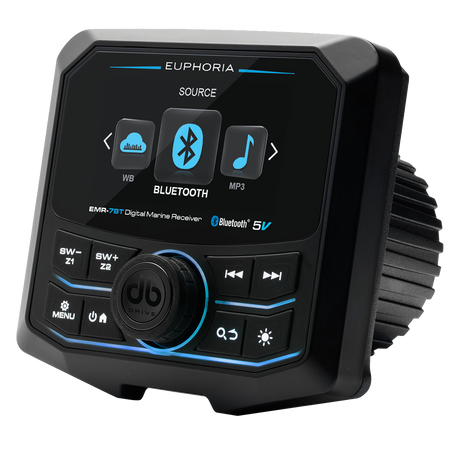 Euphoria EMR-7BT : Full Color LCD Digital Marine Receiver / 5 Volts / Bluetooth