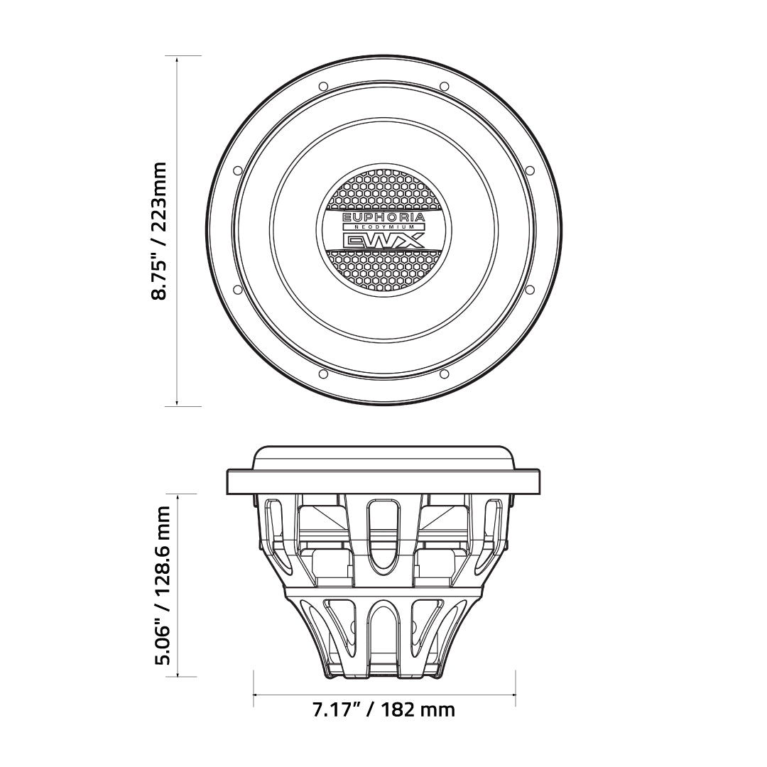 Euphoria EWX8NEO : 8in SUBWOOFER NEO MAGNET DVC