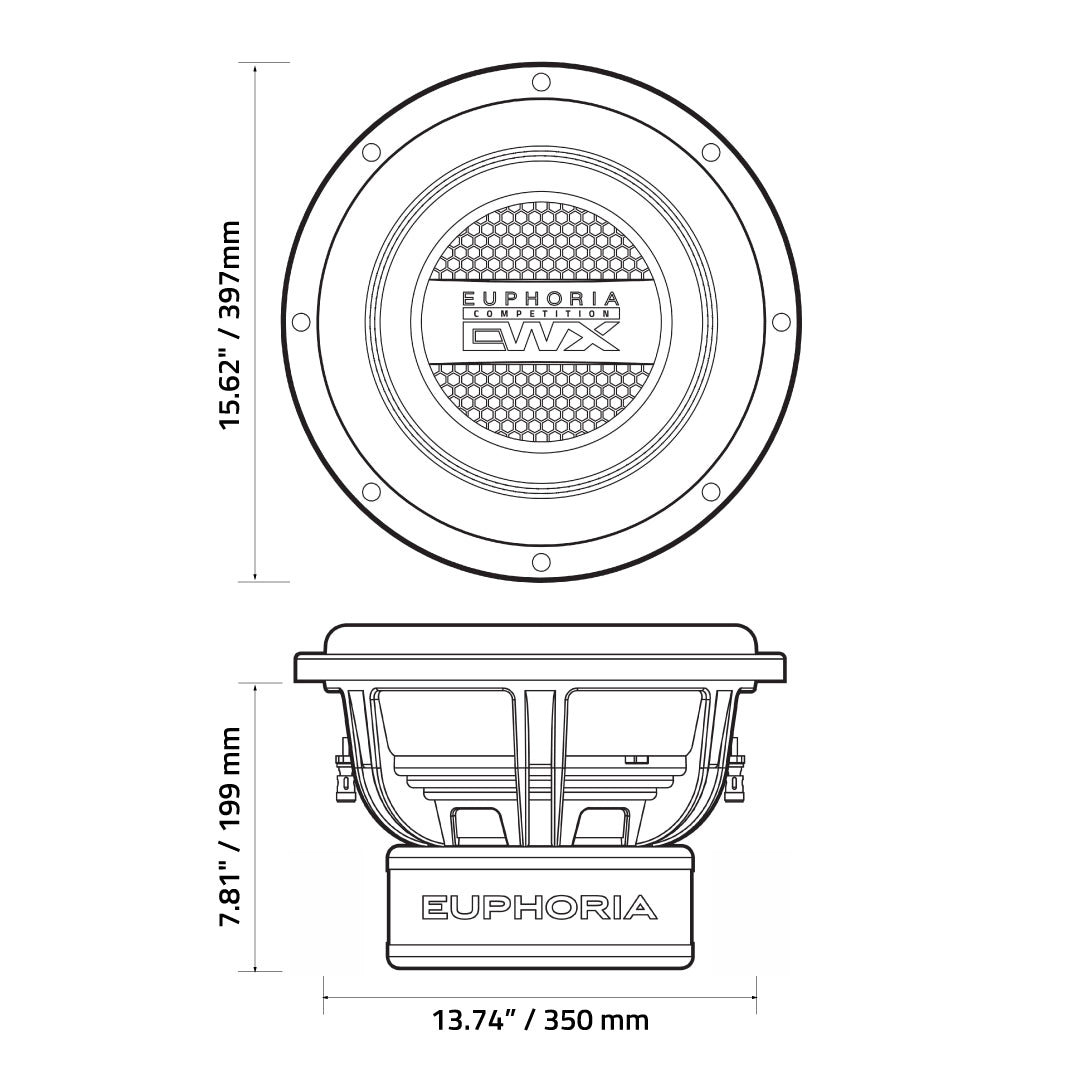 Euphoria EWXC15D4 : 15" Dual 4-Ohm Competition Subwoofer