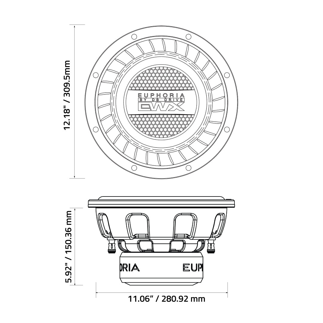 Euphoria EWXPW12D4 : 12" Dual 4-Ohm Subwoofer