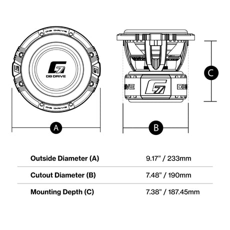 DB Drive G7 8.4 : 8" Dual 4-Ohm Subwoofer