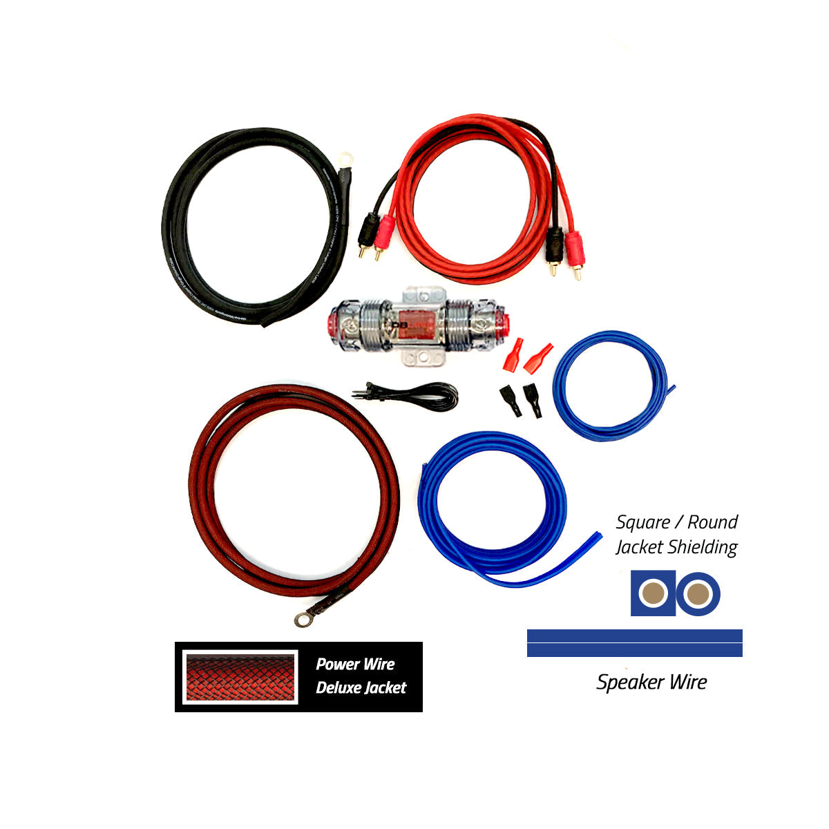 DB Link MAK8-6 : 8 Gauge 6 ft. Marine / Powersports Amplifier Wiring Kit