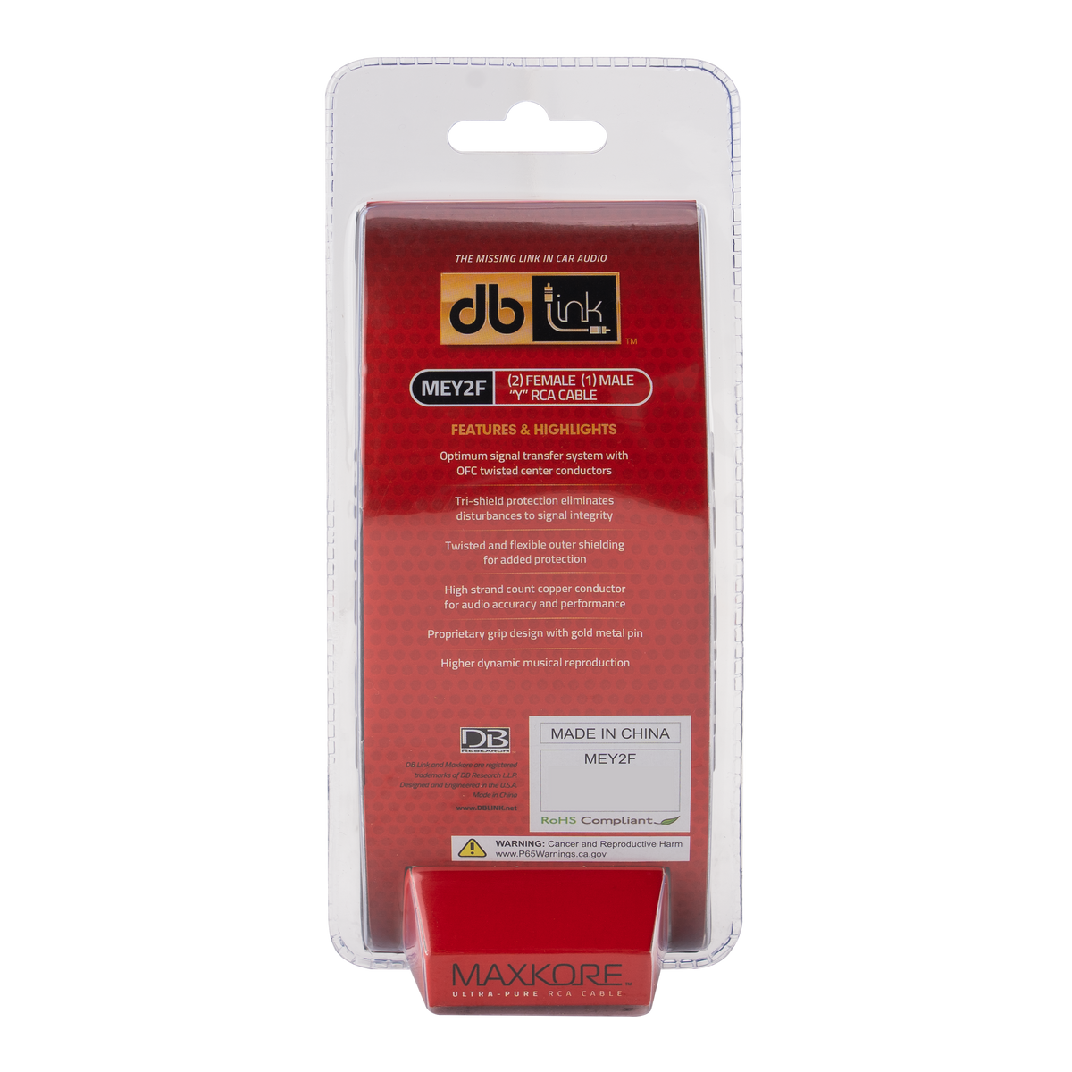 DB Link MEY2F : Maxkore E Series 1 Male To 2 Female RCA Cable