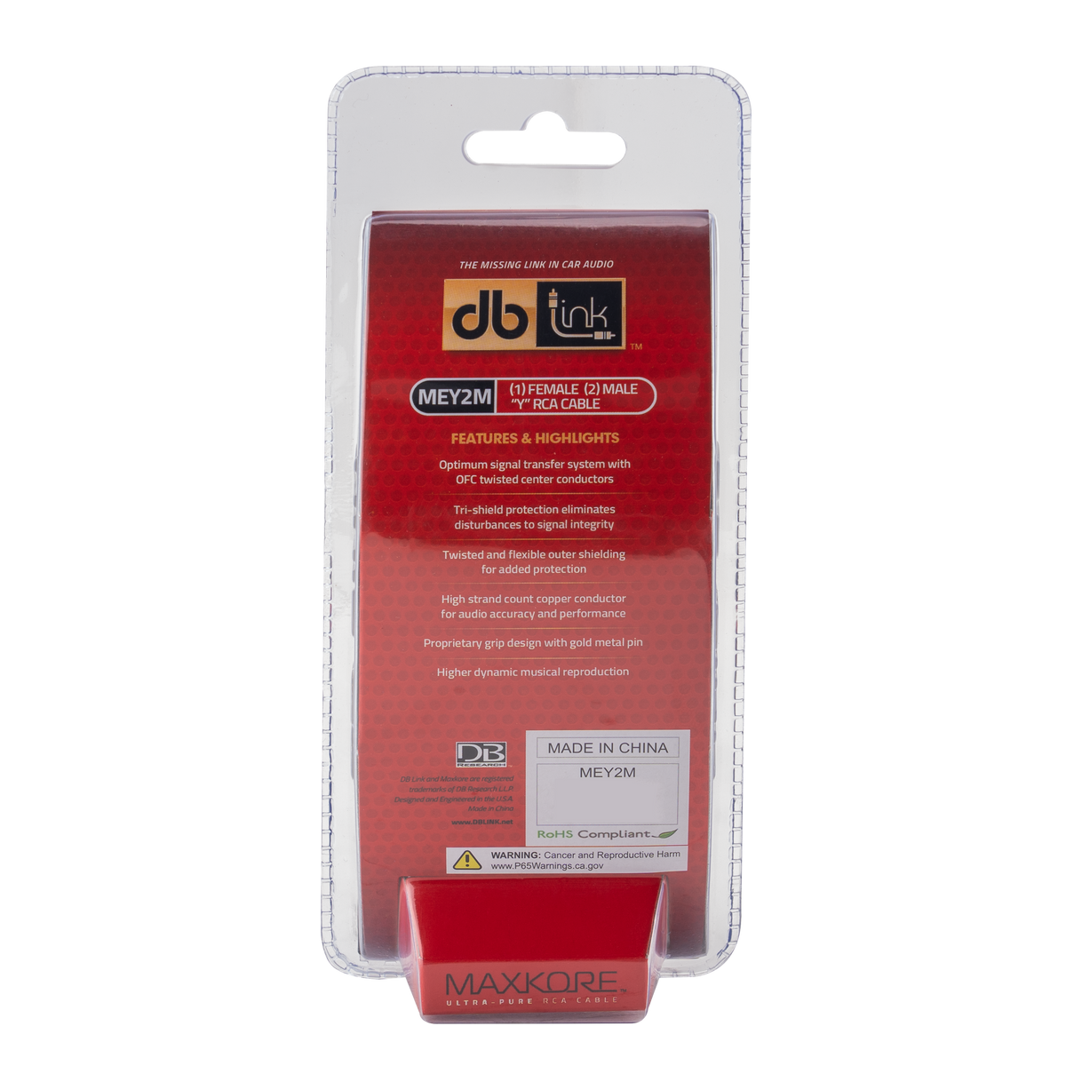 DB Link MEY2M : Maxkore E Series 1 Female To 2 Male RCA Cable