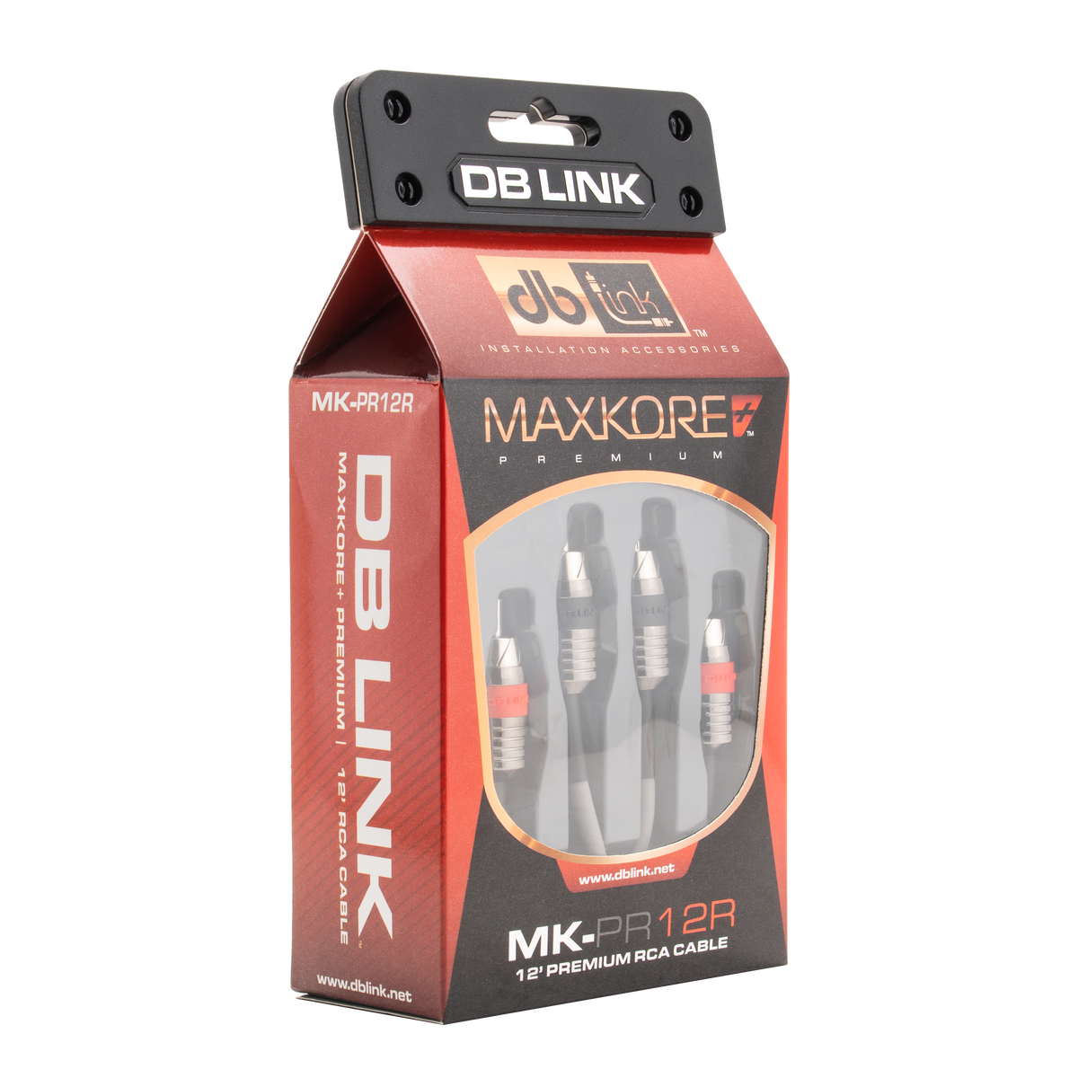DB Link MK-PR12R : 12' Maxkore+ Premium Quad Shield, 100% OFC, TINNED Anti-Corrosive RCA