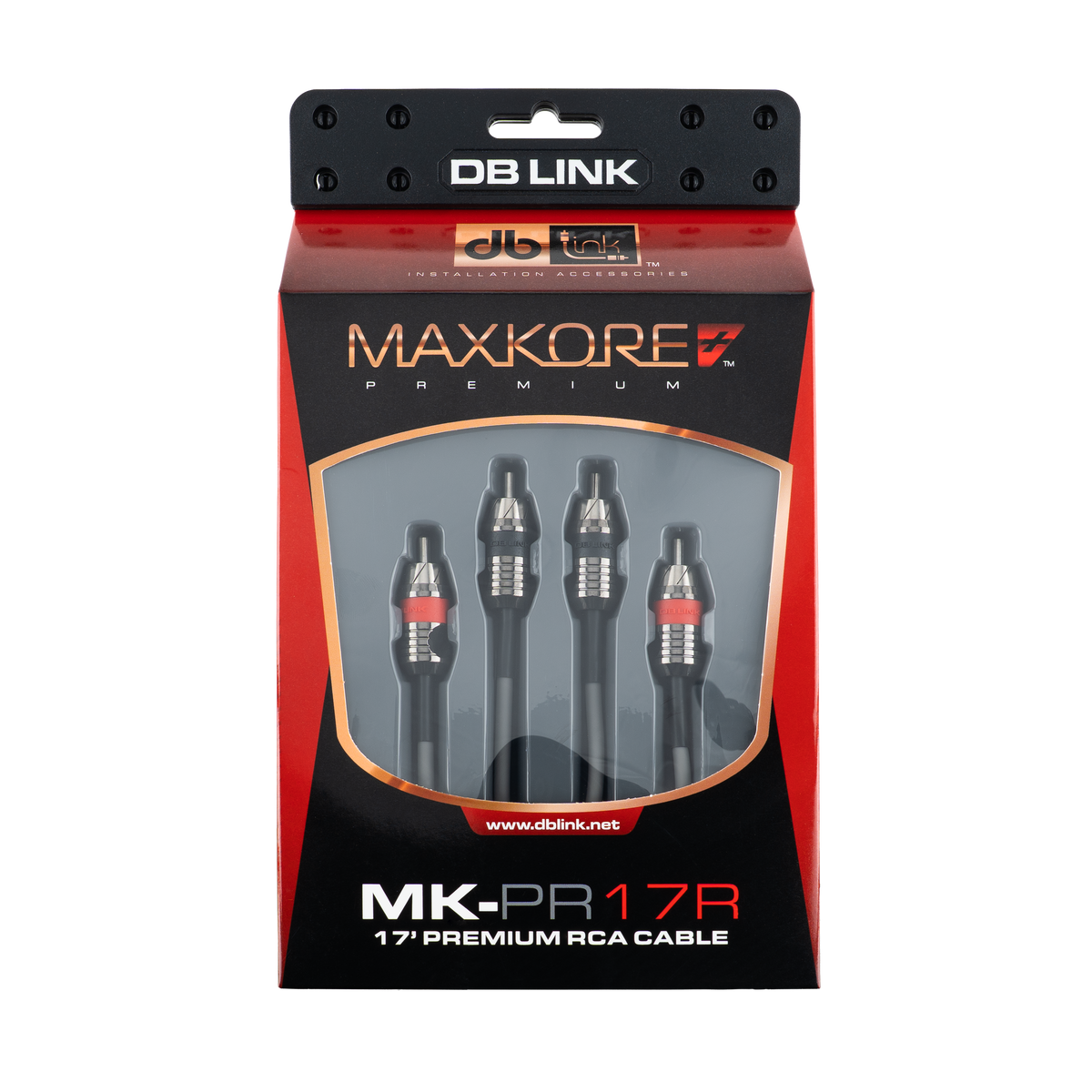 DB Link MK-PR17R : 17' Maxkore+ Premium Quad Shield, 100% OFC, TINNED Anti-Corrosive RCA